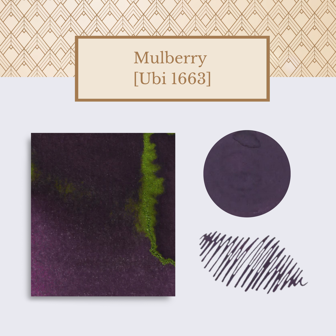 Vinta Inks 30ml Ink Bottle Mulberry (Ubi 1663) — Vinta Inks fountain pen ink — premium bottled ink for writing, at Cityluxe Singapore
