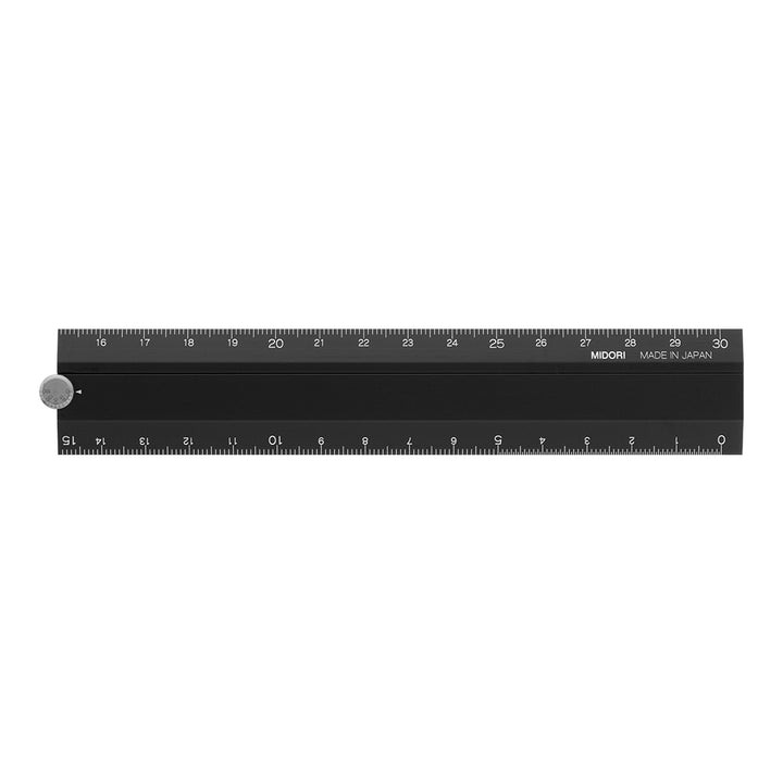 Midori Aluminum Multiple Ruler (30cm) — detail view