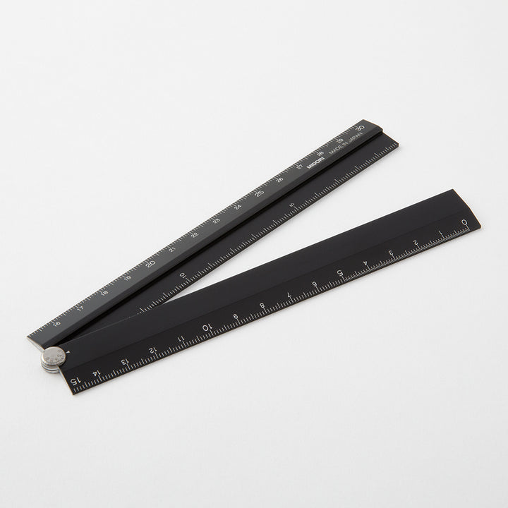 Midori Aluminum Multiple Ruler (30cm) — flat lay