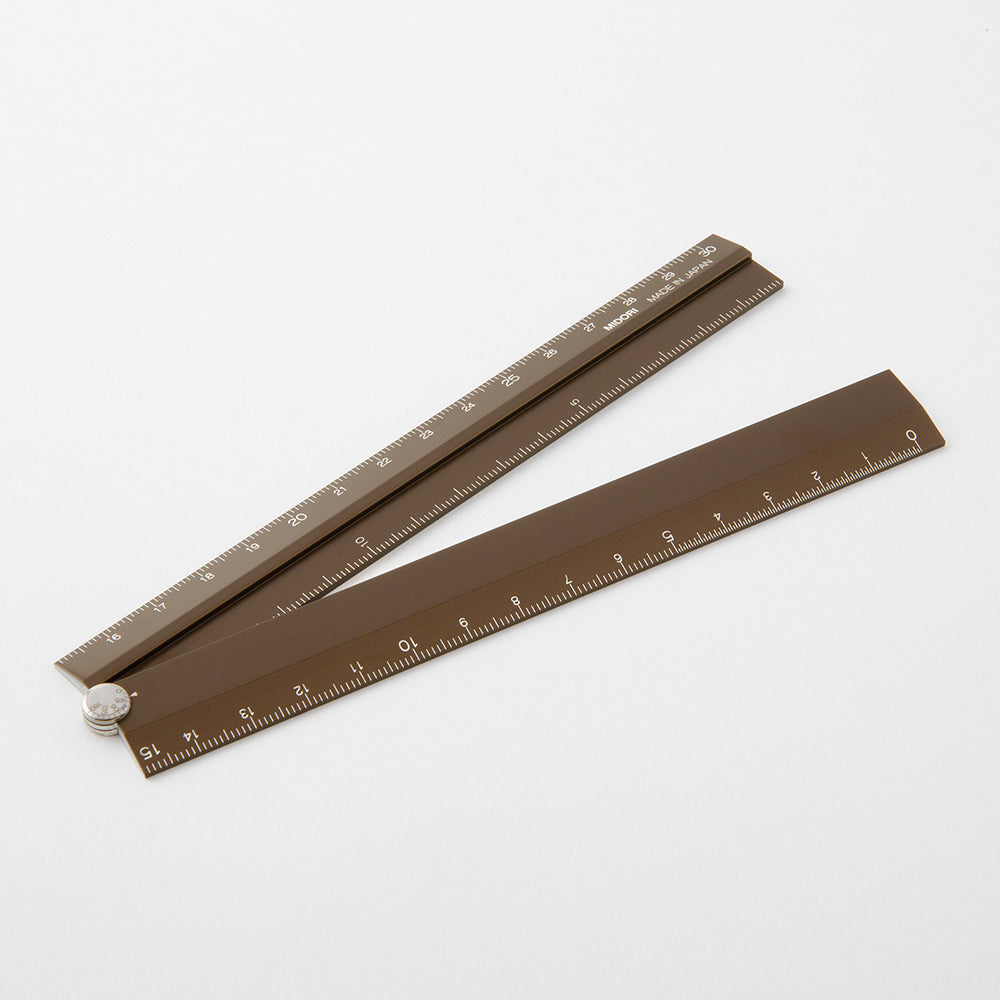 Midori Aluminum Multiple Ruler (30cm) — flat lay