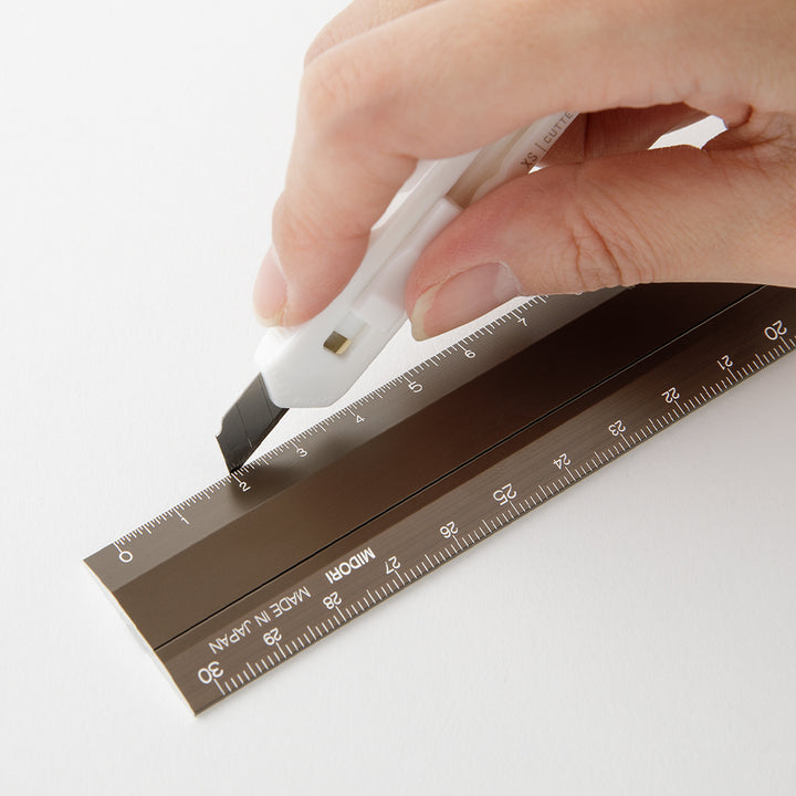 Midori Aluminum Multiple Ruler (30cm) — flat lay