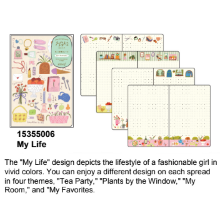 Midori Yuru Log Notebook [B6] - My Life — flat lay