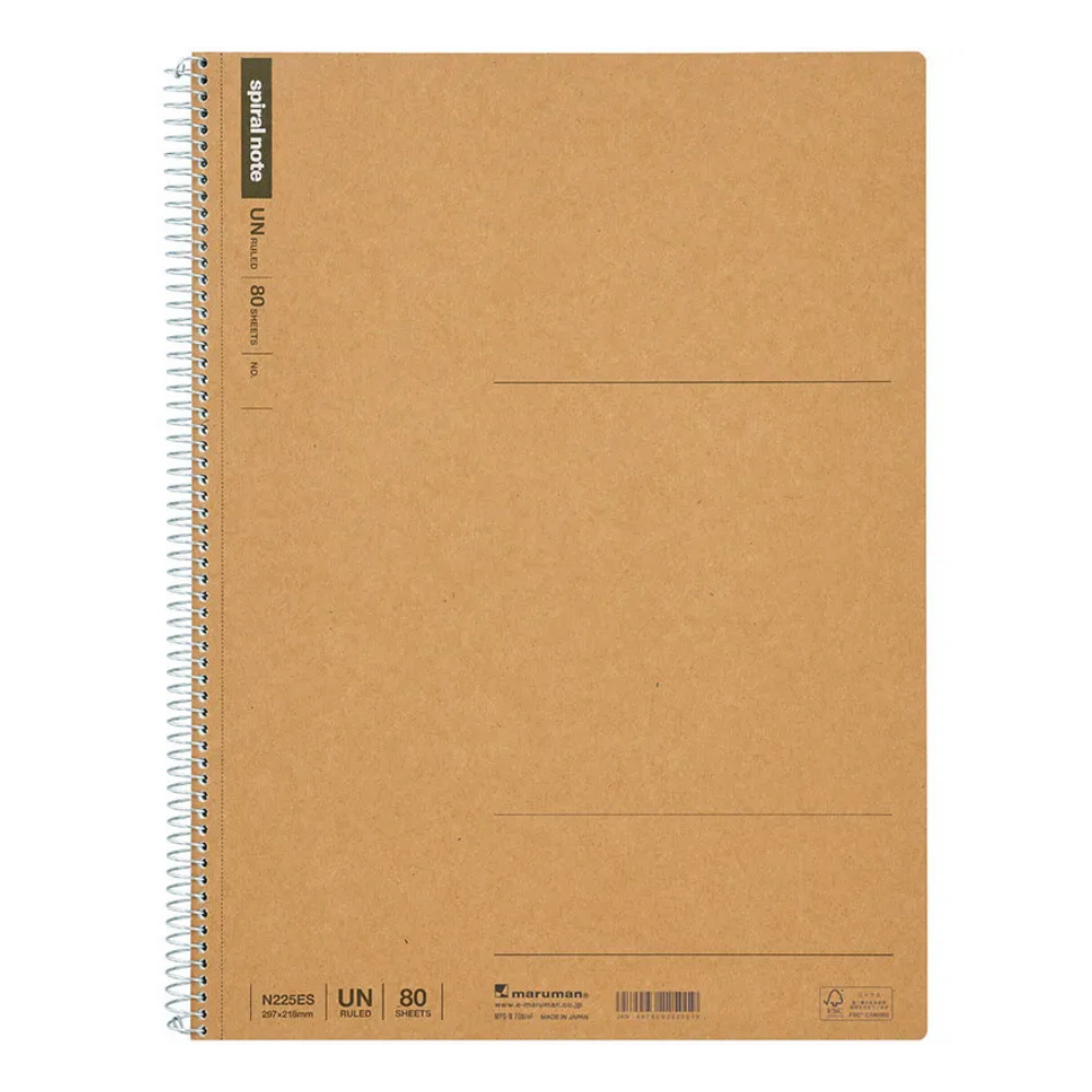 Maruman A4 Spiral Note BASIC Blank 80 sheets