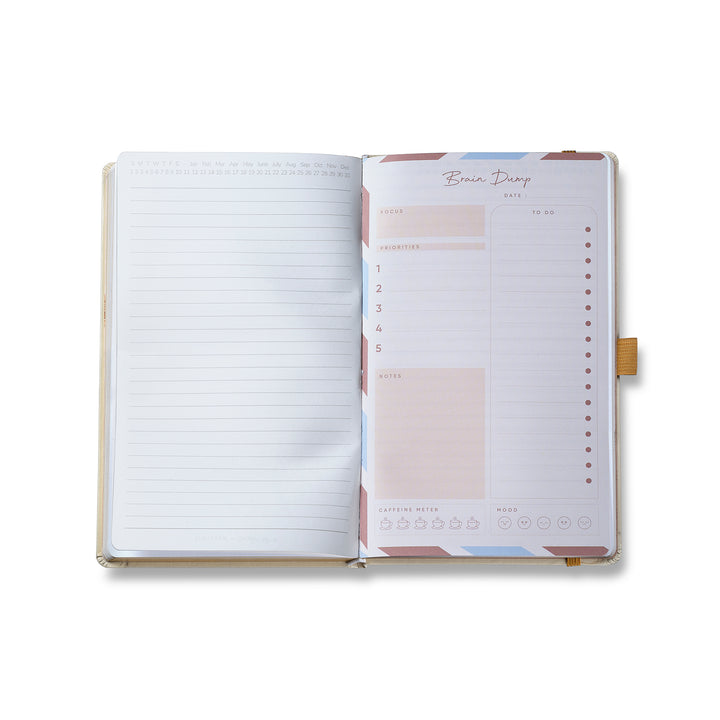 Sheaffer Emily in Paris Medium Journal 90 GSM Ink Friendly Paper with Embossed Eiffel Tower - Beige — flat lay