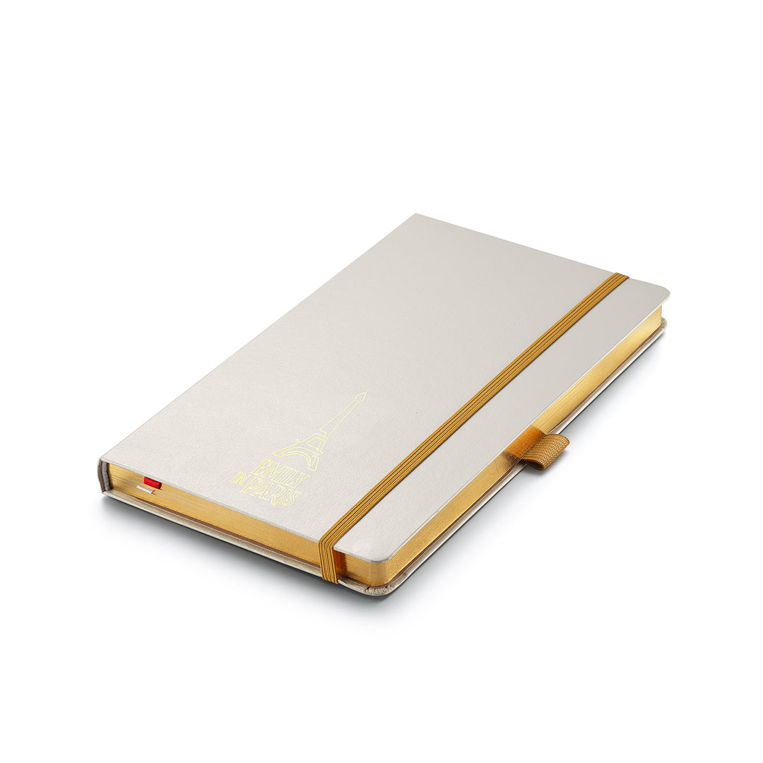 Sheaffer Emily in Paris Medium Journal 90 GSM Ink Friendly Paper with Embossed Eiffel Tower - Beige — pocket detail
