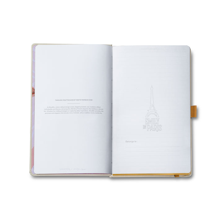Sheaffer Emily in Paris Medium Journal 90 GSM Ink Friendly Paper with Embossed Eiffel Tower - Beige — size comparison