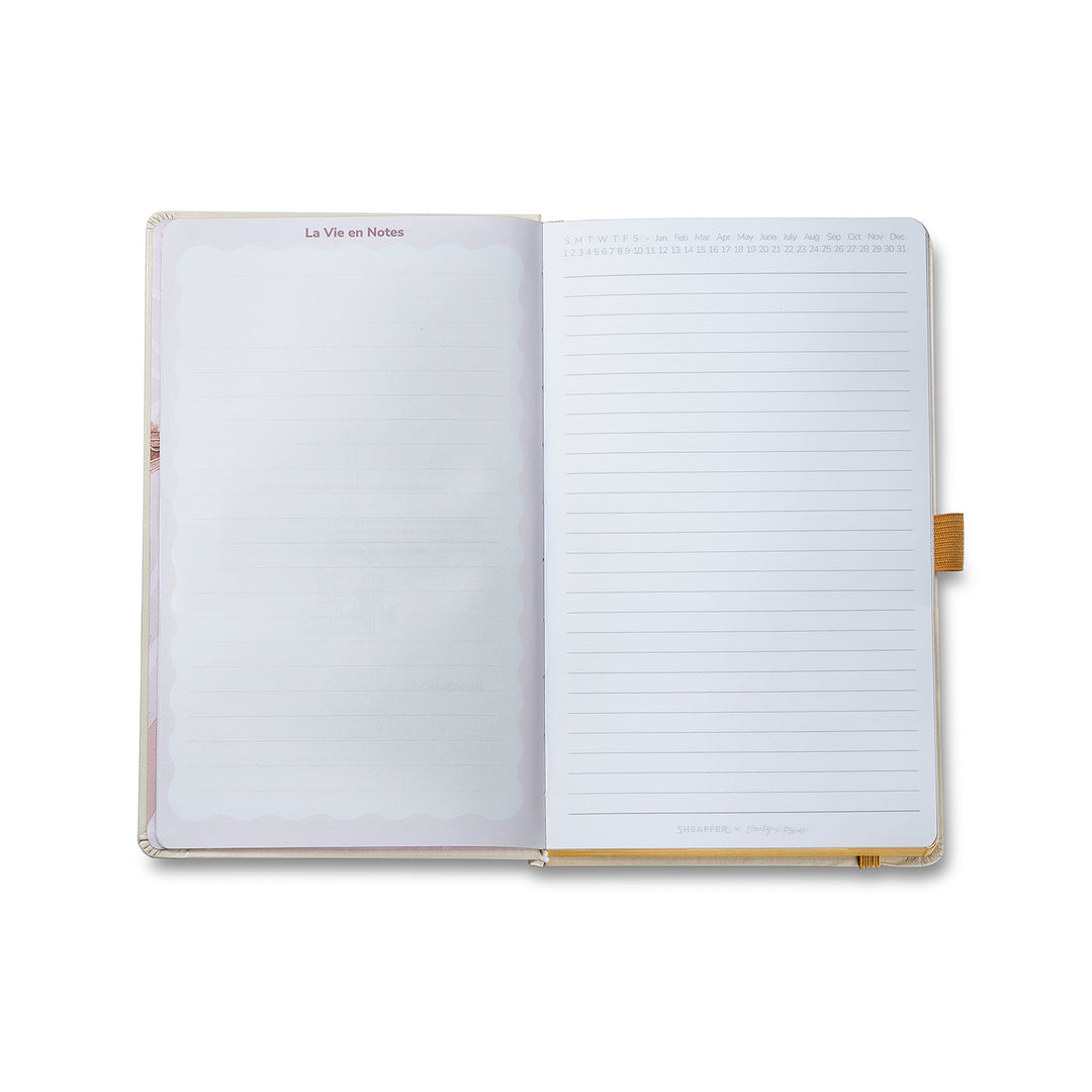 Sheaffer Emily in Paris Medium Journal 90 GSM Ink Friendly Paper with Embossed Eiffel Tower - Beige — flat lay