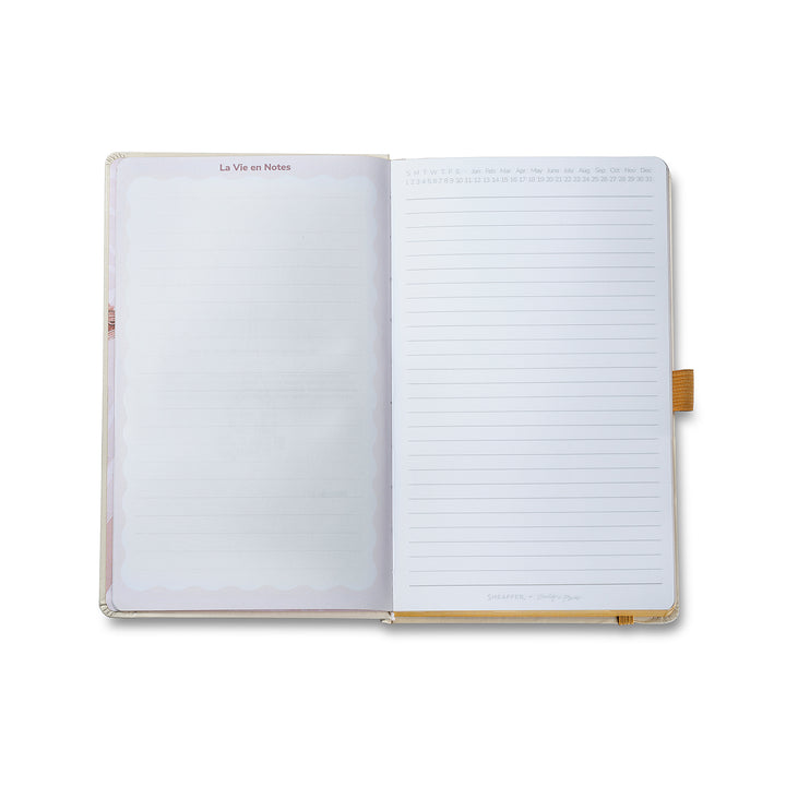 Sheaffer Emily in Paris Medium Journal 90 GSM Ink Friendly Paper with Embossed Eiffel Tower - Beige — flat lay