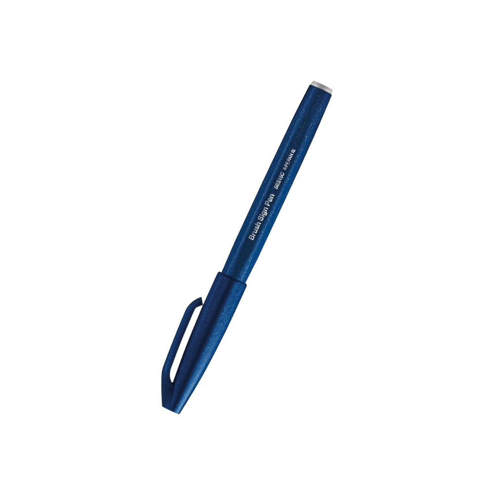 Pentel Touch Brush Sign Pen Blue Black — Pentel brush pen — premium stationery and lifestyle, at Cityluxe Singapore