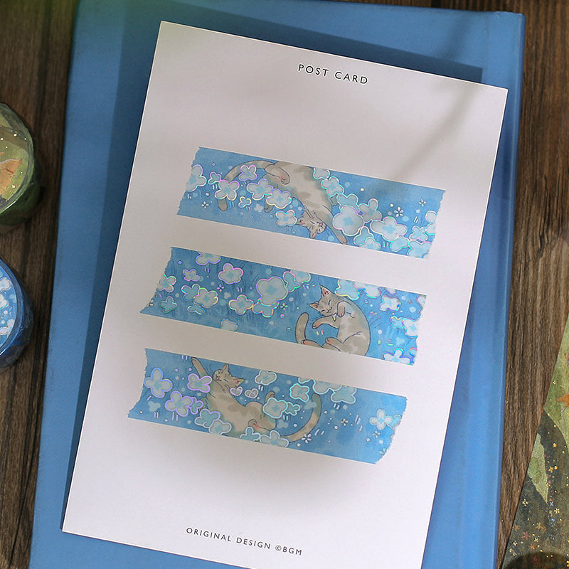 BGM Foil Stamping Masking Tape: Mysterious Journey - Nekoland — roll side