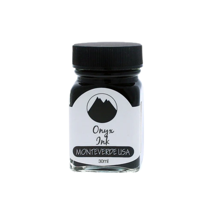 Monteverde 30ml Ink Bottle Onyx — bottle at angle