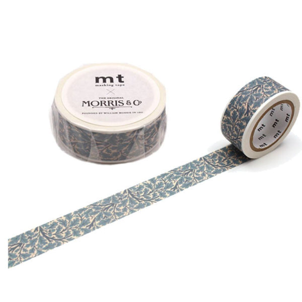MT x William Morris Washi Tape in Oaktree — MT Tape washi tape — decorative Japanese paper tape for journaling and craft, at Cityluxe Singapore