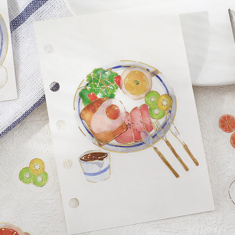 BGM Foil Stamping Clear Seal: Food Diary - One Plate — detail view