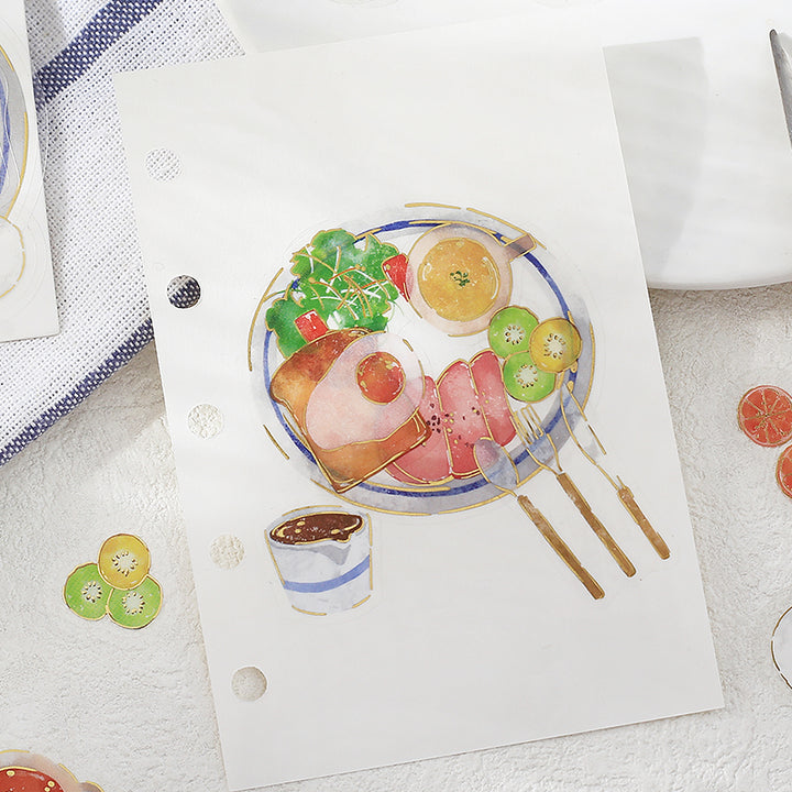 BGM Foil Stamping Clear Seal: Food Diary - One Plate — detail view