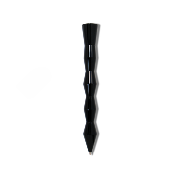 Acme Studio Kuzi Retractable Rollerball Pen - Black — uncapped with cap posted