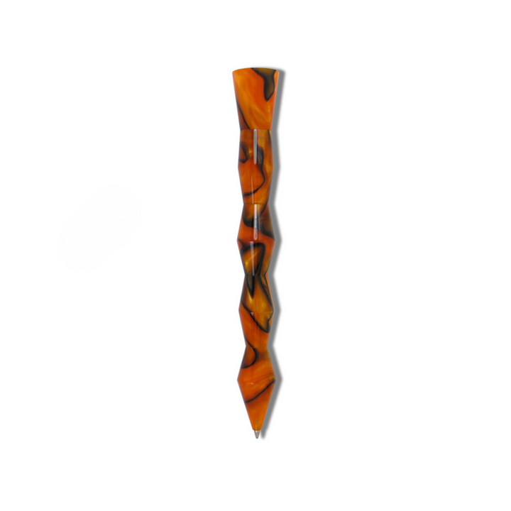Acme Studio Kuzi Retractable Rollerball Pen - Orange — uncapped with cap posted