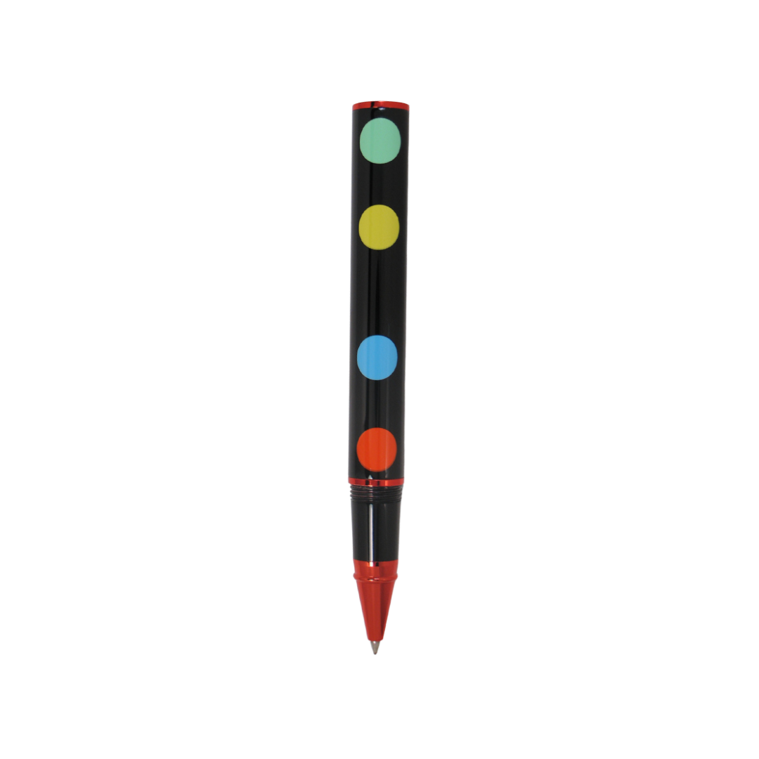 Acme Studio Limited Edition Rollerball Pen - Color Dots — uncapped with cap posted