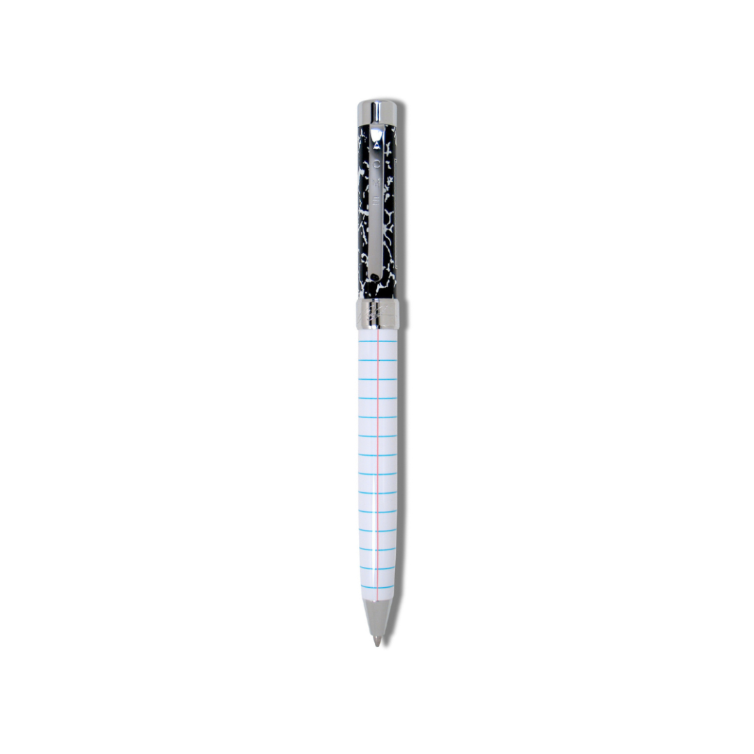 Acme Studio Retractable Rollerball Pen - Composition — uncapped with cap posted