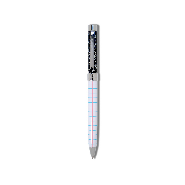 Acme Studio Retractable Rollerball Pen - Composition — uncapped with cap posted
