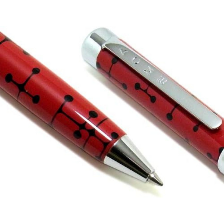 Acme Studio Retractable Ballpoint Pen - Dots Red — with packaging
