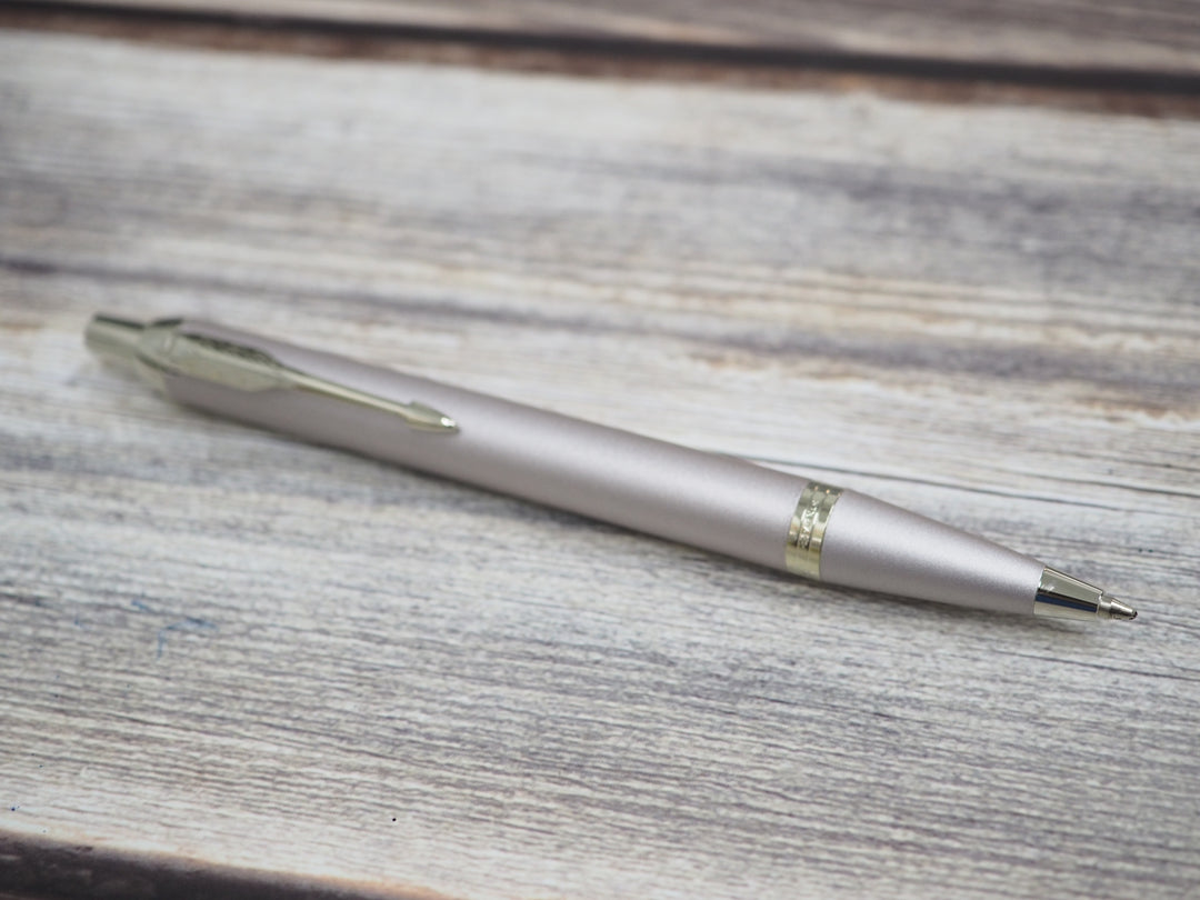Parker IM PROFESSIONAL Ballpoint Pen in Monochrome Champagne — Parker ballpoint pen — reliable smooth-writing everyday pen, at Cityluxe Singapore