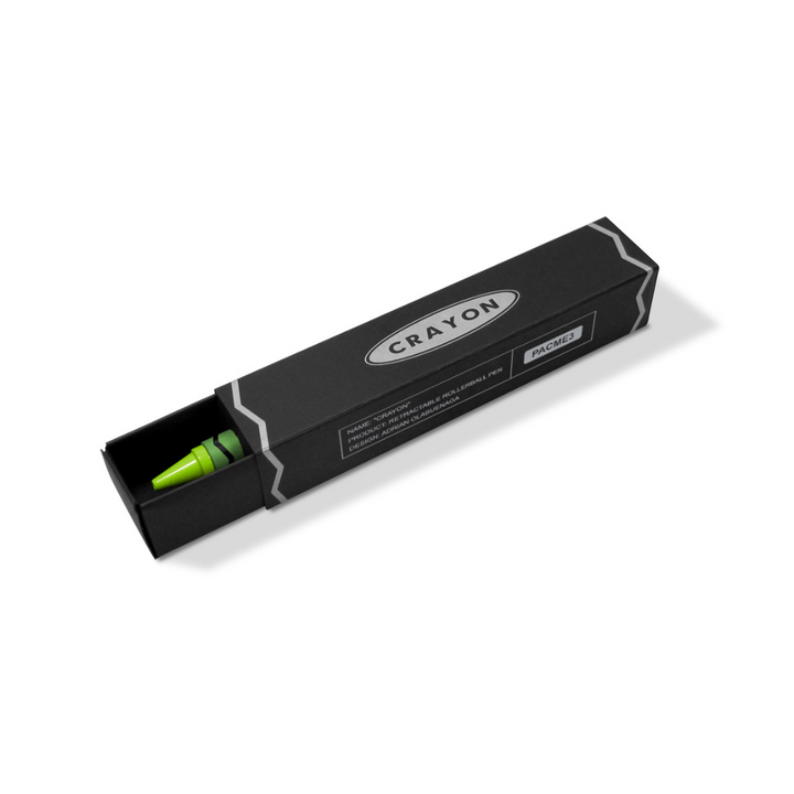 Acme Studio Retractable Rollerball Pen - Crayon Lime Green — with packaging