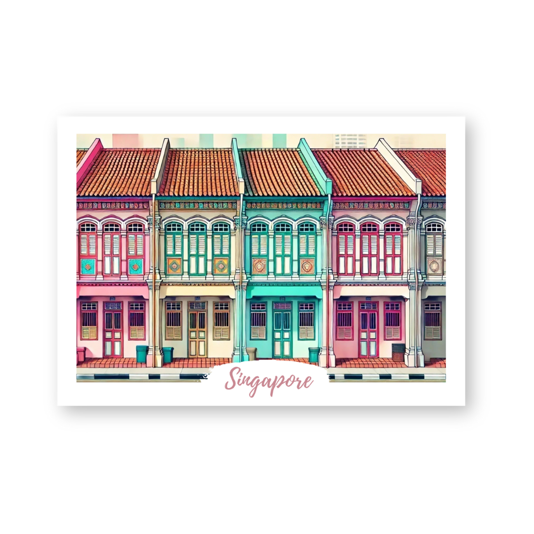 Postcard in Shophouse — WhereTo postcard — premium stationery and lifestyle, at Cityluxe Singapore