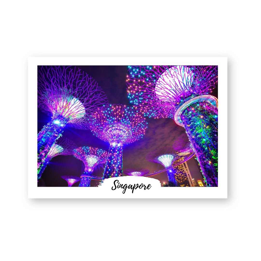 Postcard in Supertree, night — WhereTo postcard — premium stationery and lifestyle, at Cityluxe Singapore