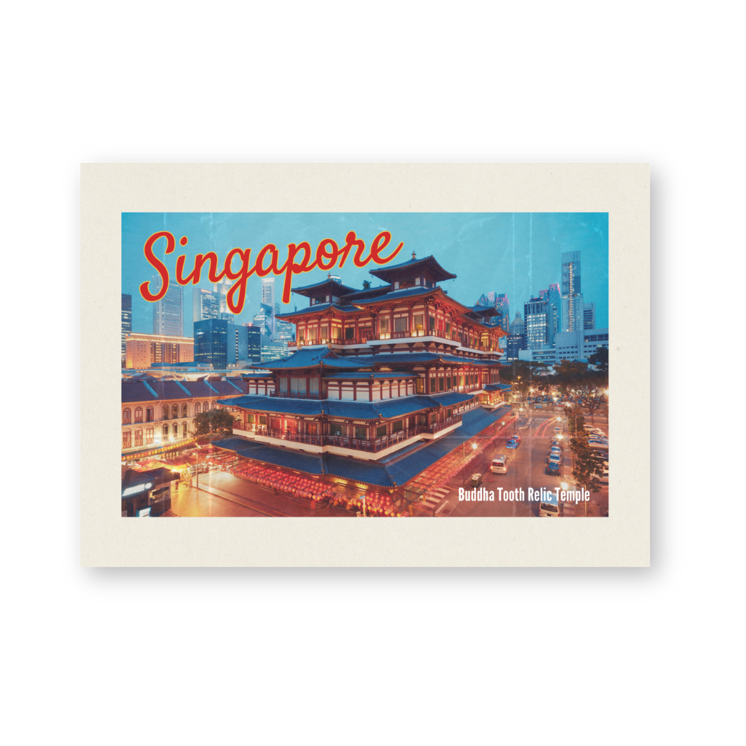 Postcard in Vintage Tooth Relic Temple — WhereTo postcard — premium stationery and lifestyle, at Cityluxe Singapore