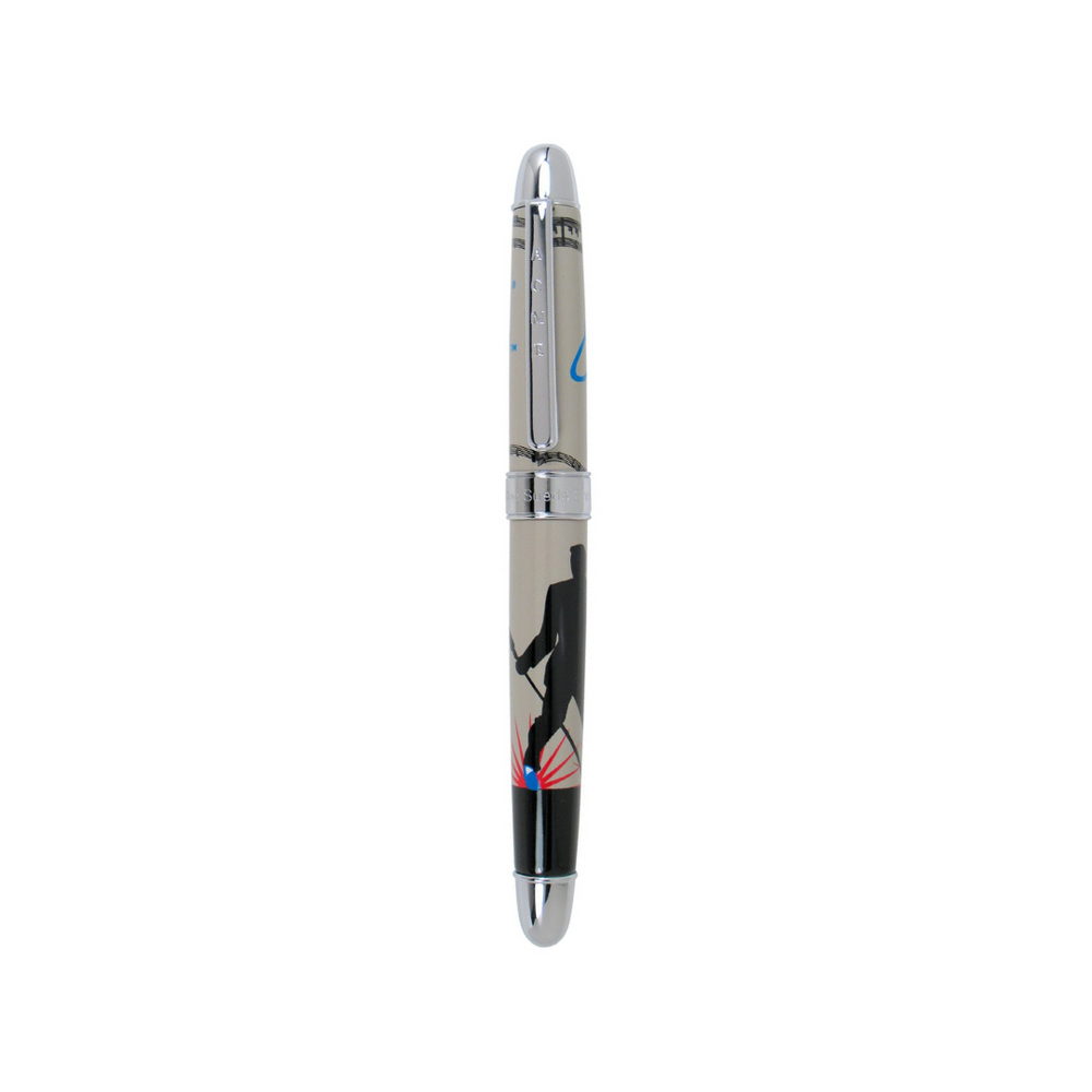 Acme Studio Rollerball Pen - Blue Suede Shoes — uncapped with cap posted