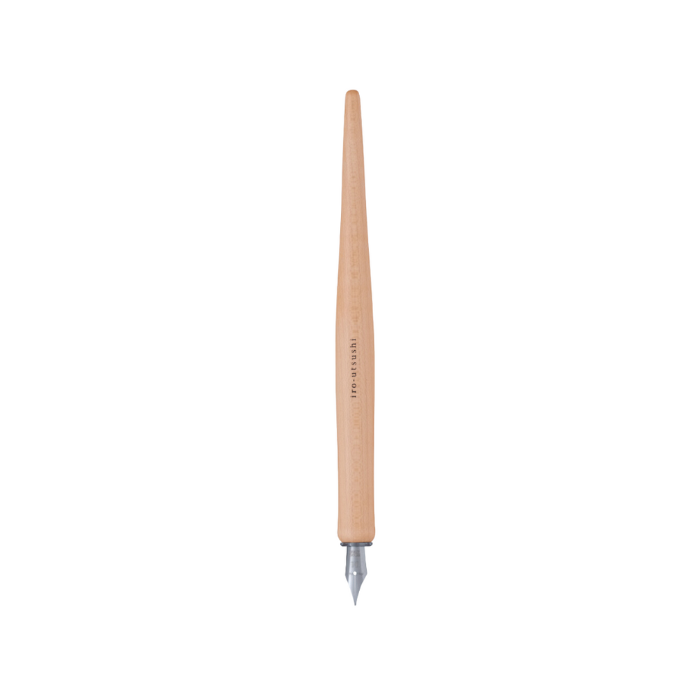 Pilot Iro-Utsushi Dip Fountain Pen - ECRU Wood — uncapped with cap posted