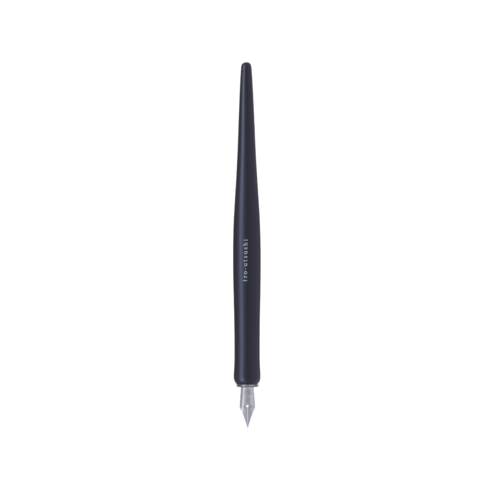 Pilot Iro-Utsushi Dip Fountain Pen - BK Wood — uncapped with cap posted