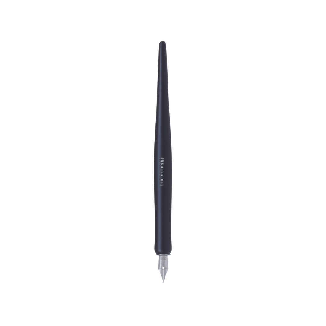Pilot Iro-Utsushi Dip Fountain Pen - BK Wood — uncapped with cap posted