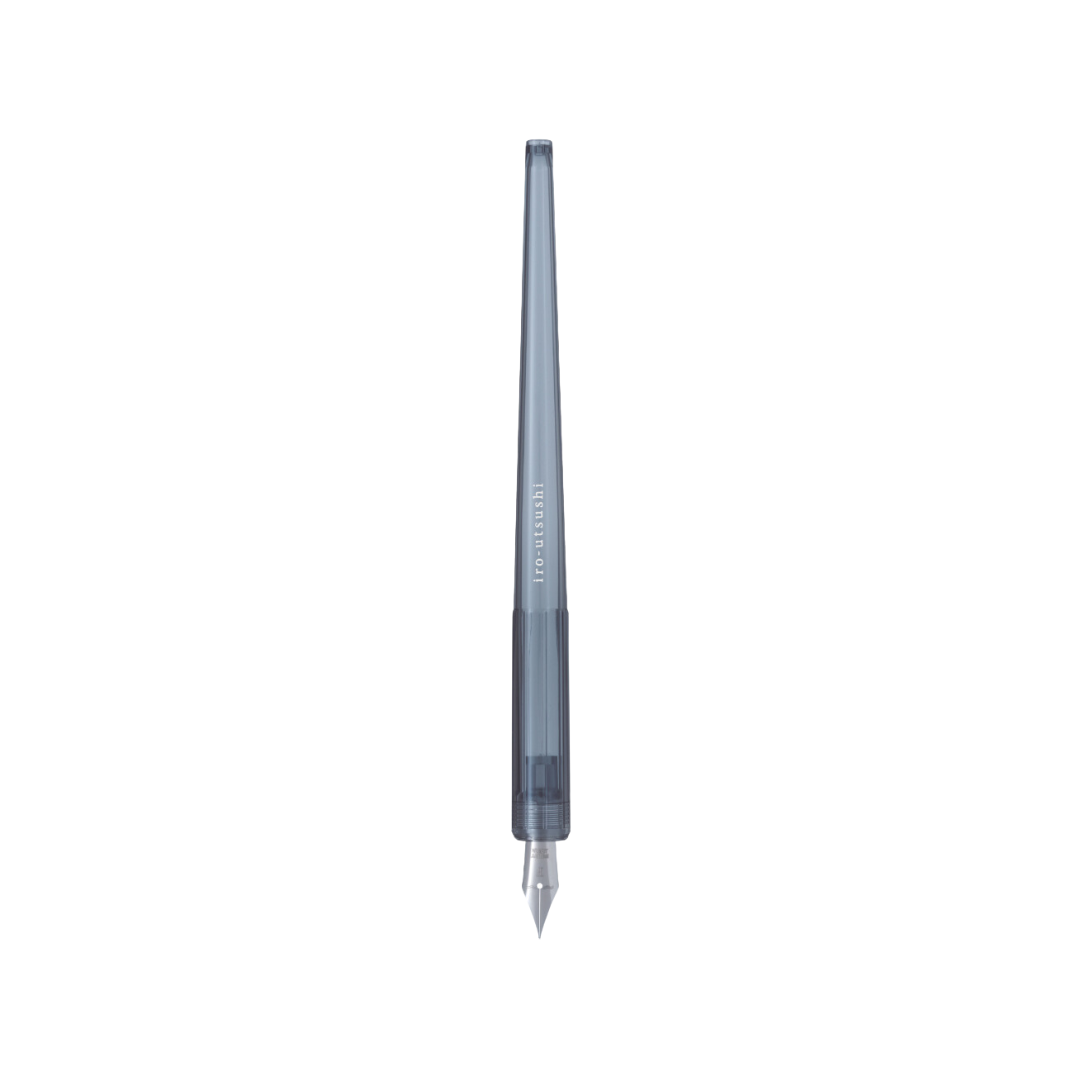 Pilot Iro-Utsushi Dip Fountain Pen - Clear Black — uncapped with cap posted