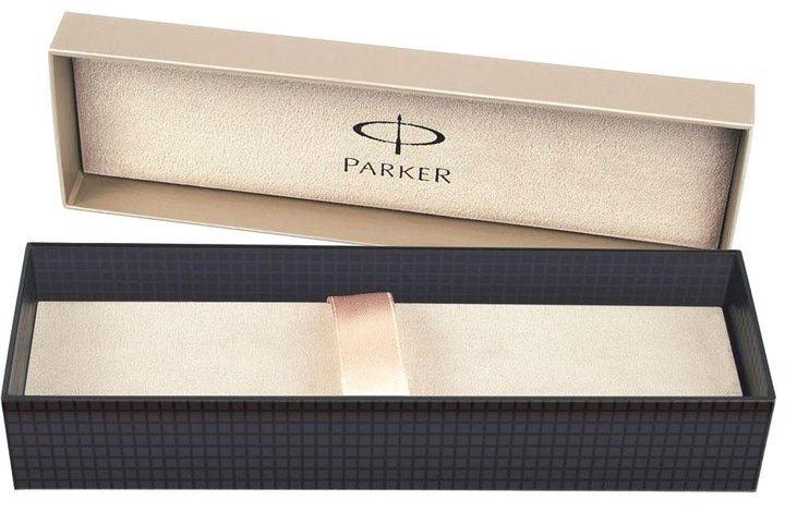Parker Urban Premium Fountain Pen - Penman Blue with Gold Trims — writing at an angle