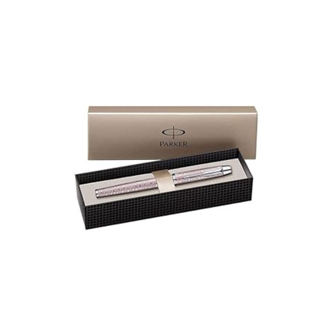 Parker IM Premium Fountain Pen - Pink Pearl with Chrome Trims — engraving example