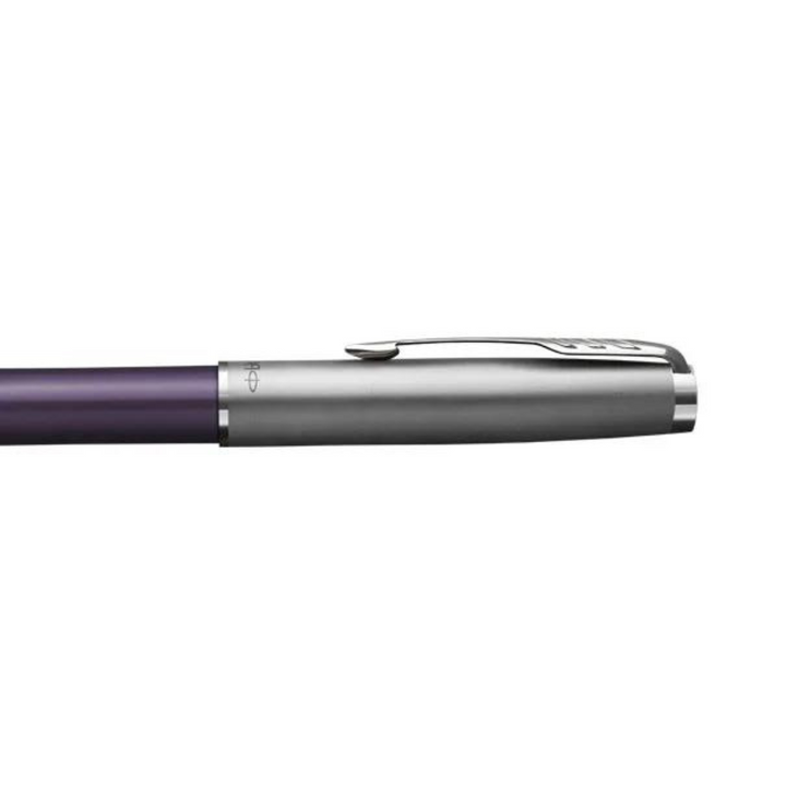 Parker Sonnet Essential SB CT Ballpoint Pen Violet — writing at an angle