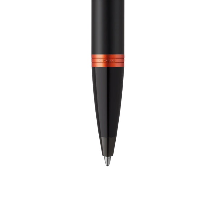 Parker IM PROFESSIONALS Vibrant Ring BT Ballpoint Pen Flame Orange — flat lay