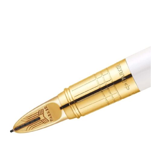 Parker Ingenuity Small Pearl &amp; Metal Gold Trim 5th Technology Pen — close-up