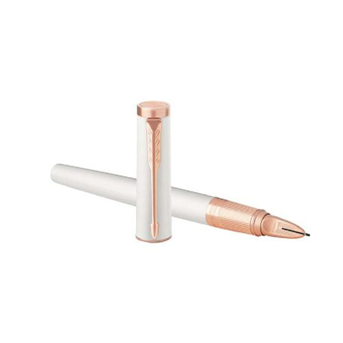 Parker Ingenuity Small Pearl Pink Gold Trim 5th Technology Pen — in use