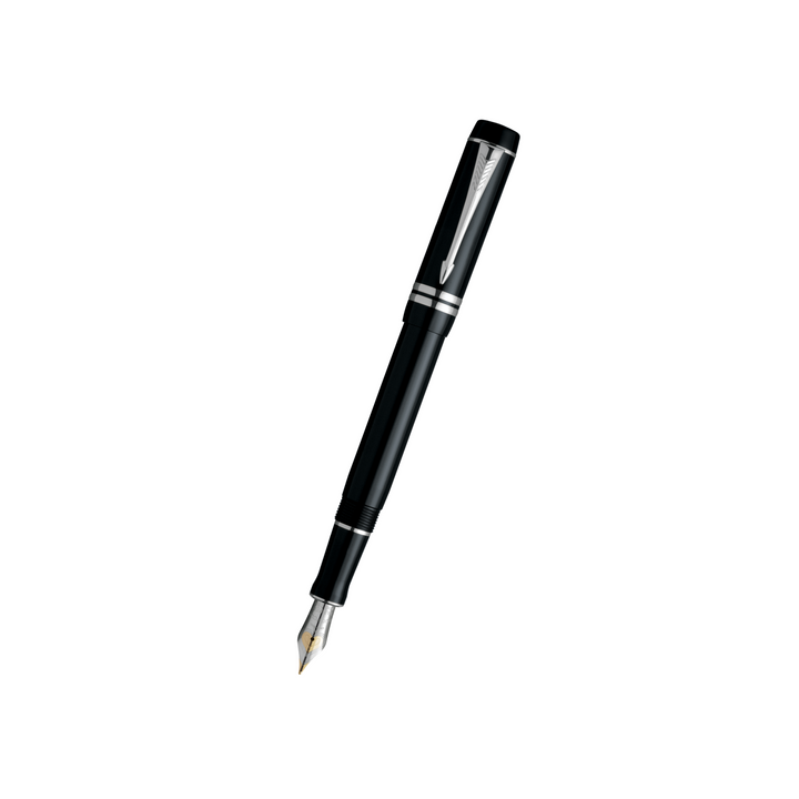 Parker Duofold Demi Black PT Fountain Pen - Medium — capped