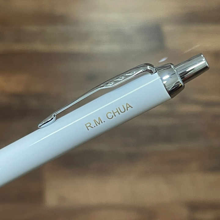 Parker IM Ballpoint Pen Gift Set in White Chrome Trim with Pen Sleeve — Parker ballpoint pen — reliable smooth-writing everyday pen, at Cityluxe Singapore
