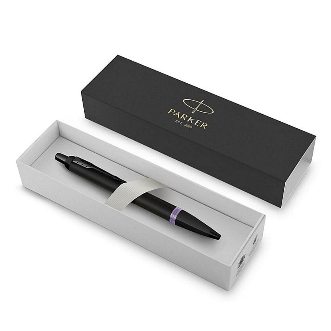 Parker IM PROFESSIONAL Vibrant Ring Ballpoint Pen Amethyst Purple — engraving example