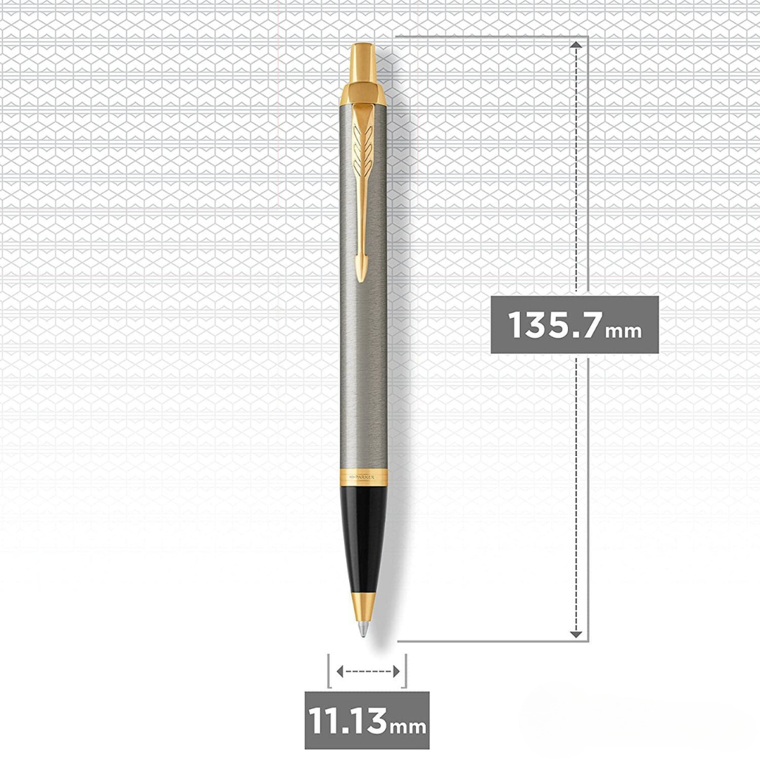 Parker IM Brushed Metal GT Ballpoint Pen — Parker ballpoint pen — reliable smooth-writing everyday pen, at Cityluxe Singapore