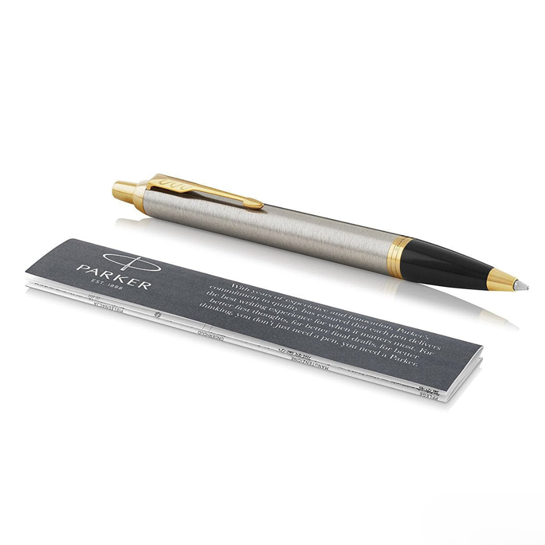 Parker IM Brushed Metal GT Ballpoint Pen — Parker ballpoint pen — reliable smooth-writing everyday pen, at Cityluxe Singapore