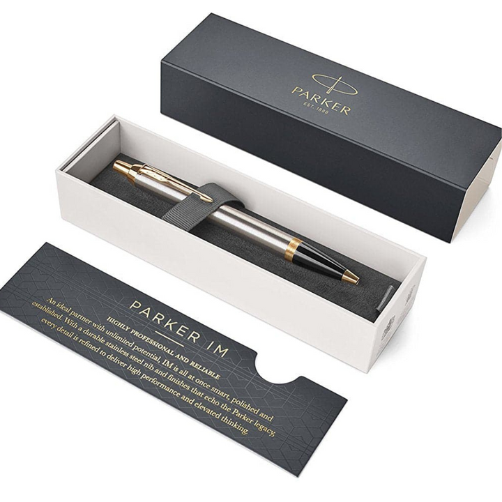 Parker IM Brushed Metal GT Ballpoint Pen — Parker ballpoint pen — reliable smooth-writing everyday pen, at Cityluxe Singapore