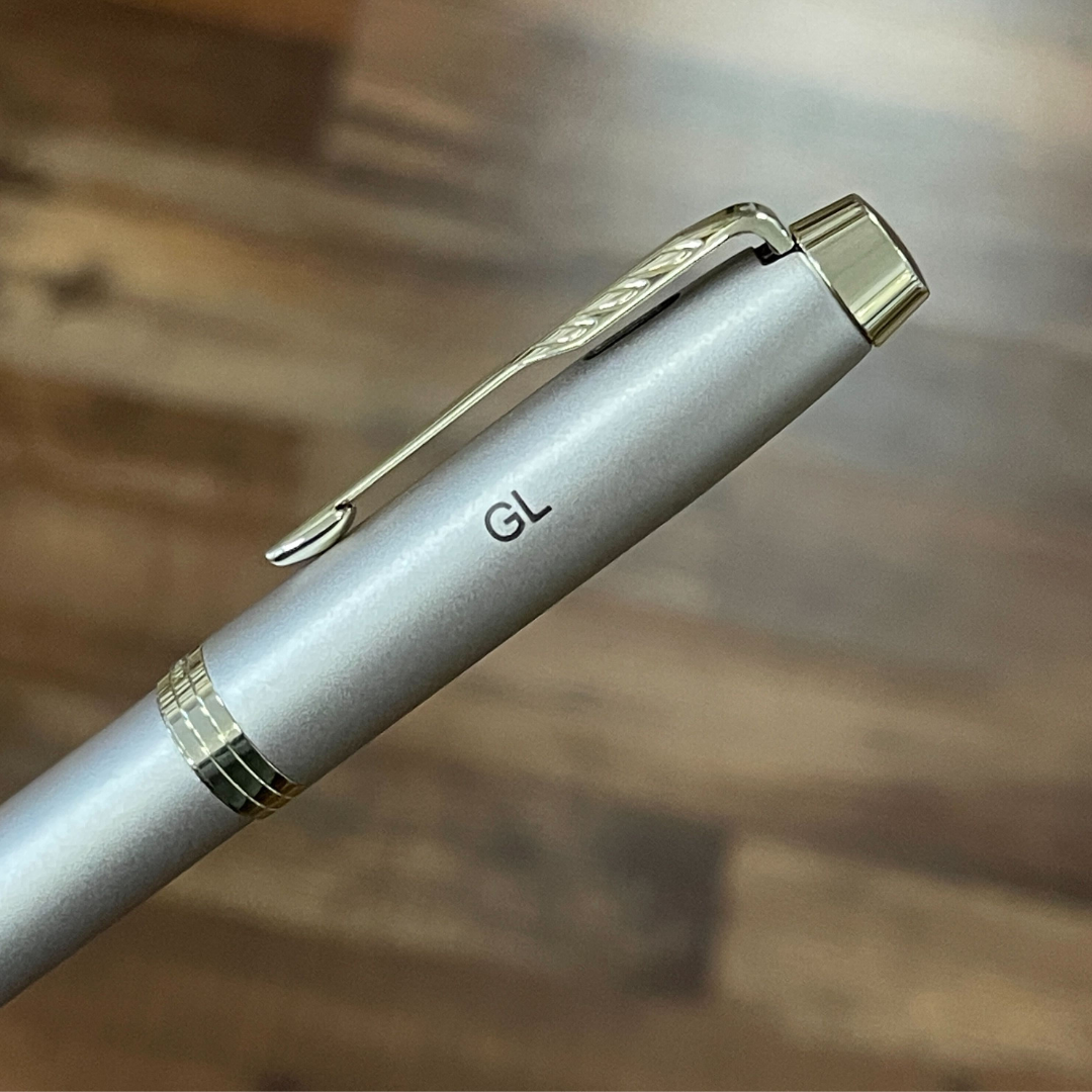Parker IM Monochrome Champagne GT Rollerball Pen with Leather Key Hook Gift Set — Parker gift set — curated stationery gift bundle, from Cityluxe Singapore