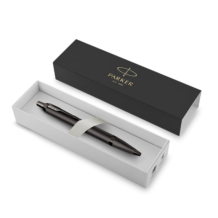 Parker IM PROFESSIONAL Ballpoint Pen - Monochrome Titanium — flat lay