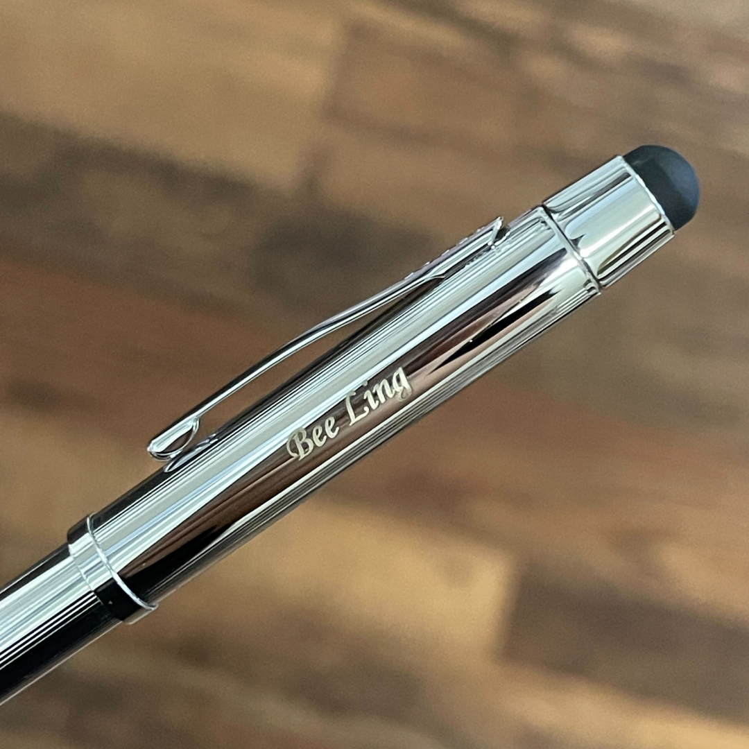 Cross Tech3+ Lustrous Chrome Multifunction Pen — Cross ballpoint pen — reliable smooth-writing everyday pen, at Cityluxe Singapore