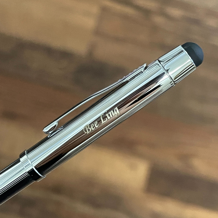 Cross Tech3+ Lustrous Chrome Multifunction Pen — Cross ballpoint pen — reliable smooth-writing everyday pen, at Cityluxe Singapore